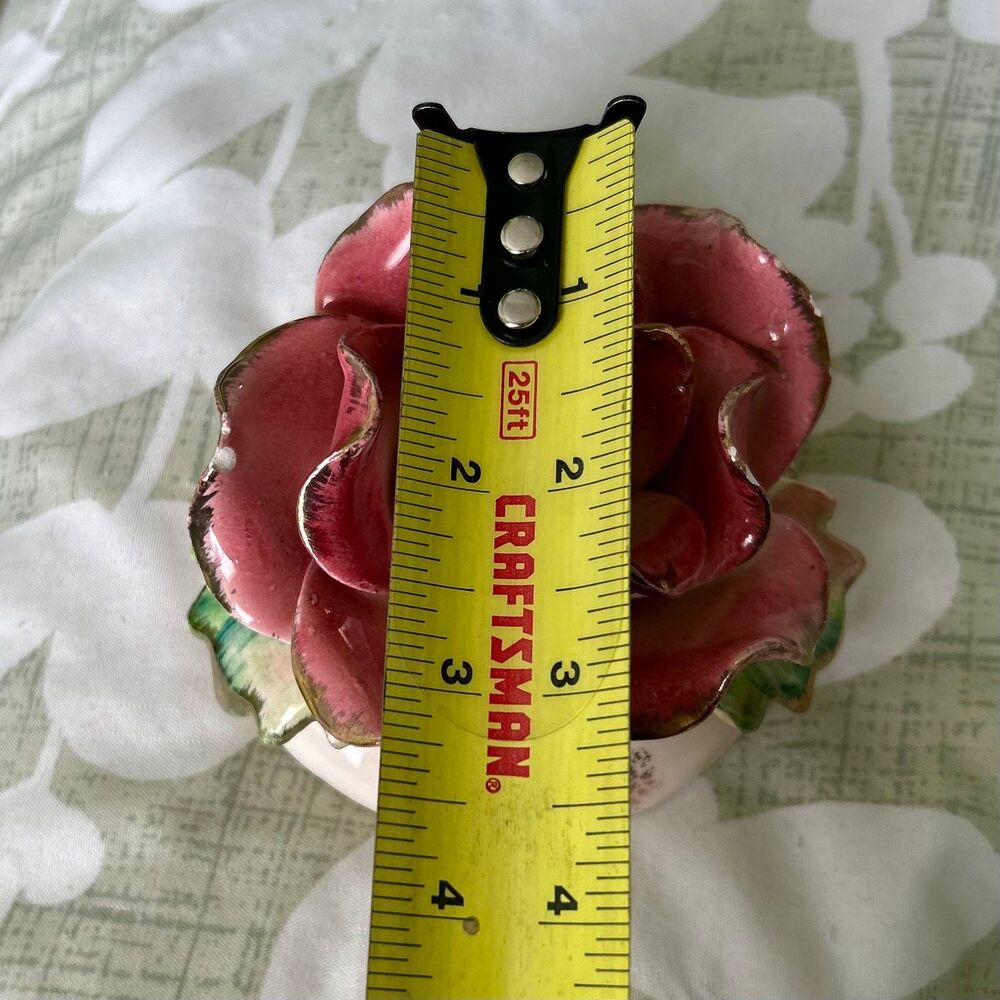 ❌SOLD 3D Pink Floral Rose Dainty Candlestick Holder Art Accent - Picture 8 of 12